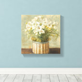Flowers in Hat Box Canvas Afdruk (Insitu (Houten vloer))