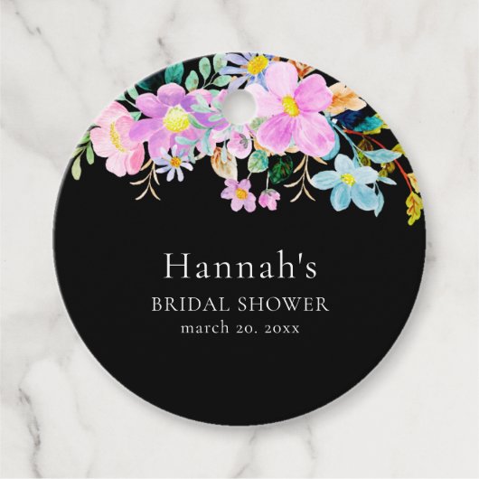 Flowers in pink tones boho summer Bridal Shower Bedankjes Labels (Voorkant)