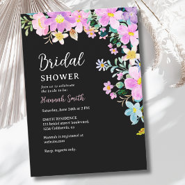 Flowers in pink tones boho summer Bridal Shower Kaart