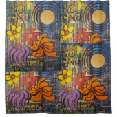 Flowers in Space  Douchegordijn (Voorkant)