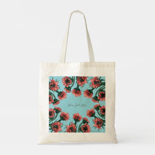 Flowers in Vase Watercolor Tote Bag (Achterkant)