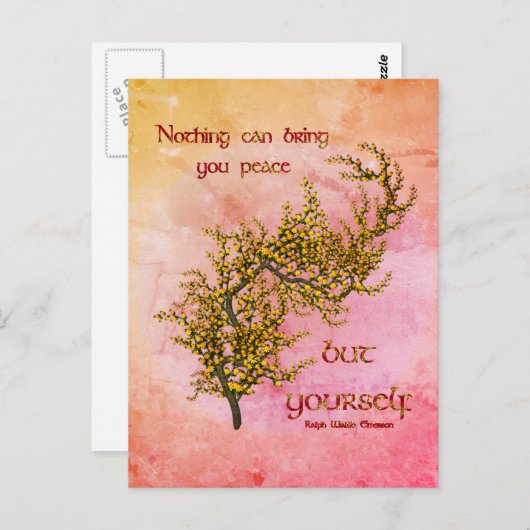 Flowers Inner Peace Inspirerend Briefkaart (Voorkant / Achterkant)
