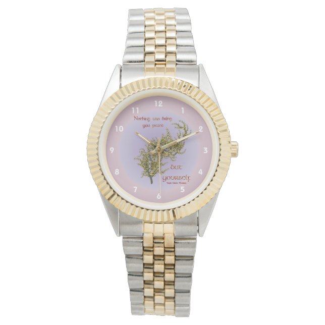 Flowers Inner Peace Inspirerend Quote Horloge (Voorkant)