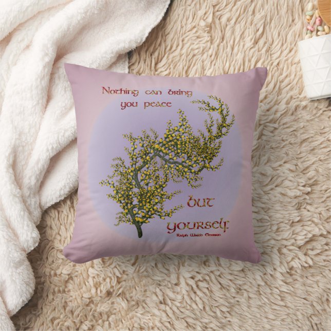 Flowers Inner Peace Inspirerend Quote Kussen (Deken)