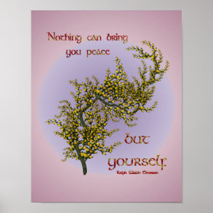 Flowers Inner Peace Inspirerend Quote Poster