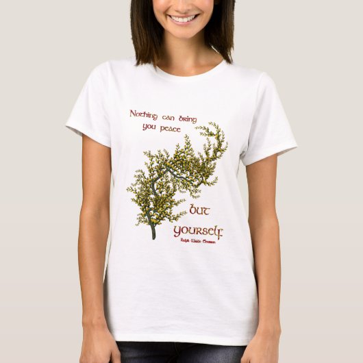 Flowers Inspirerend Inner Peace Quote T-shirt (Voorkant)