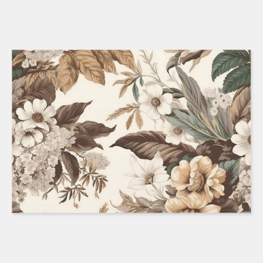  Flowers Ivoor Decoupage Prints Inpakpapier Vel (Voorkant 3)