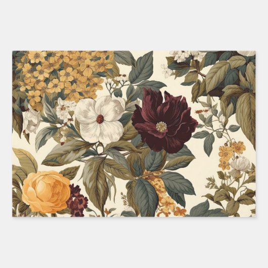  Flowers Ivoor Decoupage Prints Inpakpapier Vel (Voorkant 2)