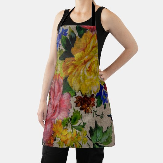 Flowers japandi colors texture apron schort (Insitu)