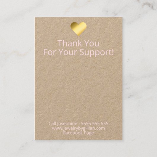  Flowers Ketting & Oorbel Display Visitekaartje (Achterkant)