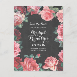  Flowers krijtbord Save the date Aankondigingskaart