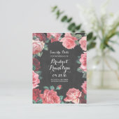 Flowers krijtbord Save the date Aankondigingskaart (Staand voorkant)