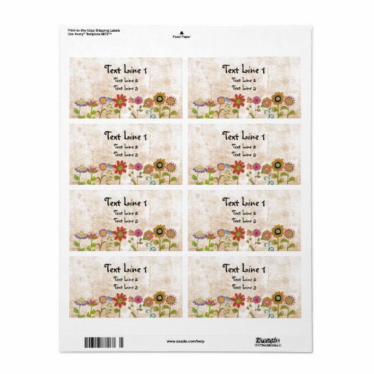 Flowers Label (Full Sheet)