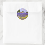 Flowers Lavender-velden Ronde Sticker (Tas)