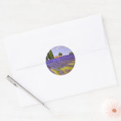 Flowers Lavender-velden Ronde Sticker (Envelop)