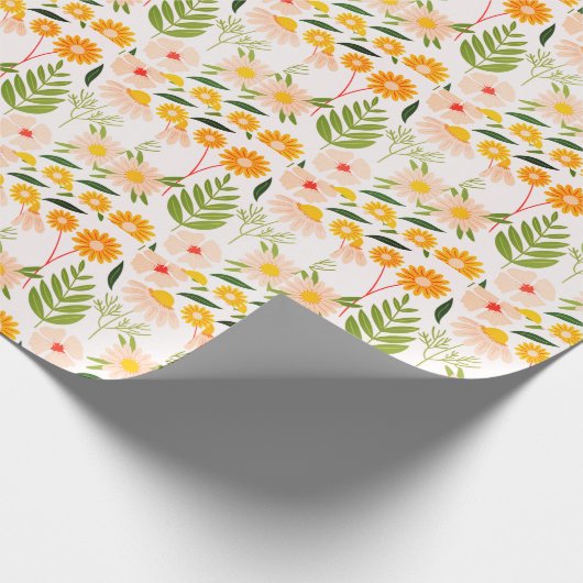 Flowers & Leaves Garden Pattern Cadeaupapier (Hoek)