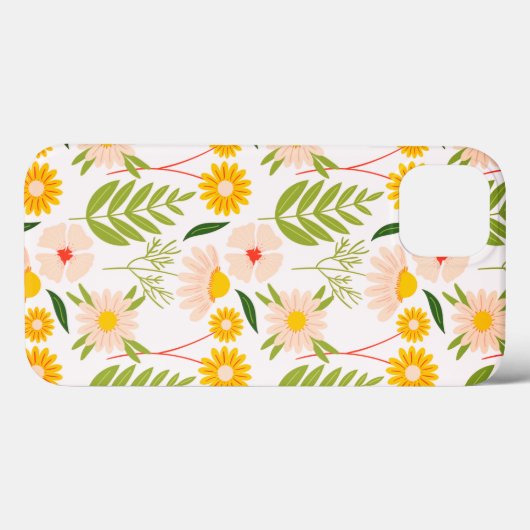 Flowers & Leaves Garden Pattern Case-Mate iPhone Case (Achterkant (horizontaal))