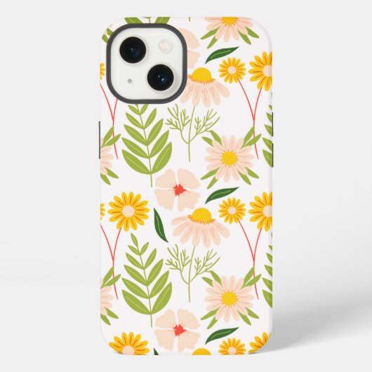 Flowers & Leaves Garden Pattern iPhone Hoesje (Achterkant)