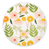 Flowers & Leaves Garden Pattern Keramische Knop (Voorkant)