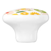 Flowers & Leaves Garden Pattern Keramische Knop (Zijkant)
