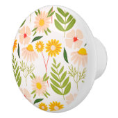 Flowers & Leaves Garden Pattern Keramische Knop (Rechts)