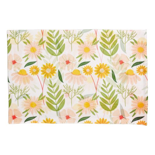 Flowers & Leaves Garden Pattern Kussensloop (Voorkant)