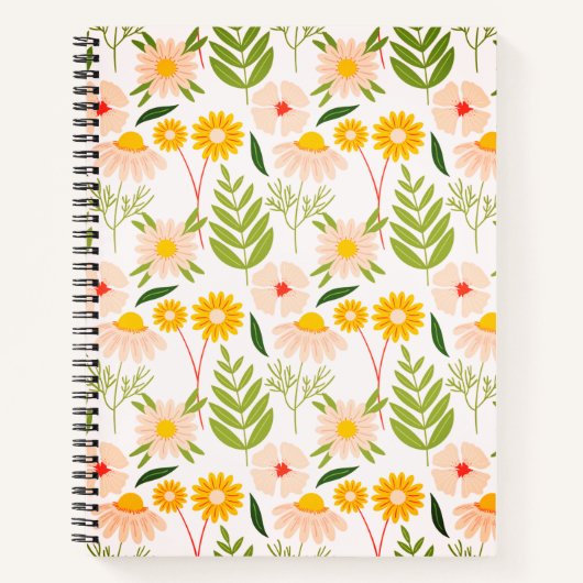 Flowers & Leaves Garden Pattern Notitieboek (Voorkant)
