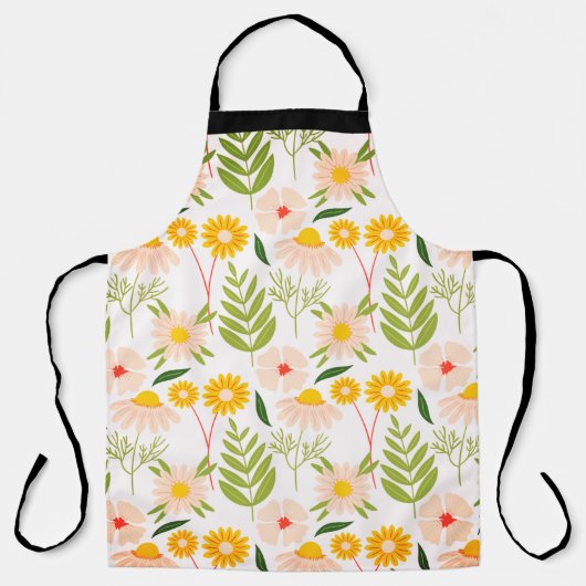 Flowers & Leaves Garden Pattern Schort (Voorkant)