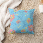 Flowers Light Blue Cushion Kussen (Deken)