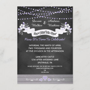 Flowers & Lights Chalkboard Post Wedding Invite Kaart