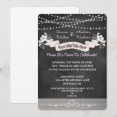 Flowers & Lights Chalkboard Post Wedding Invite Kaart (Voorkant / Achterkant)