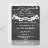 Flowers & Lights Chalkboard Post Wedding Invite Kaart (Voorkant)