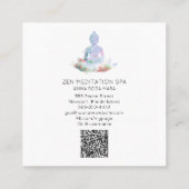 *~* Flowers Lotus Buddha Meditation QR AP33 Vierkante Visitekaartje (Achterkant)