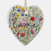 Flowers Love Heart Floral Wildflowers Keramisch Ornament (Rechts)