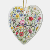 Flowers Love Heart Floral Wildflowers Keramisch Ornament (Links)