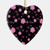 Flowers Love Valentijn Pattern Keramisch Ornament (Rechts)