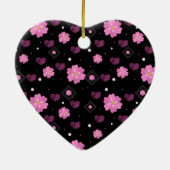 Flowers Love Valentijn Pattern Keramisch Ornament (Achterkant)