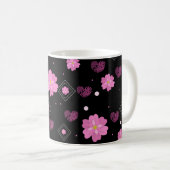 Flowers Love Valentijn Pattern Koffiemok (Voorkant rechts)