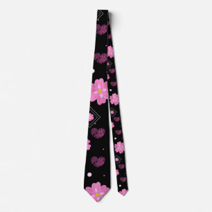 Flowers Love Valentijn Pattern Stropdas