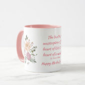 Flowers & Lovely Quote Happy Moederdag Mok (Voorkant links)