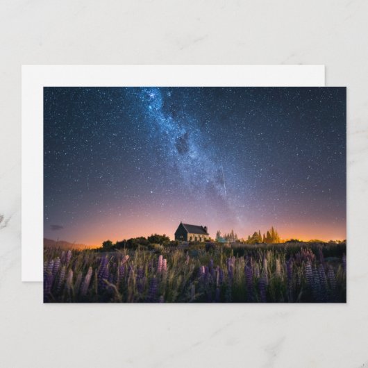 Flowers Lupines Blooming Lake Tekapo New Zealand Bedankkaart (Voorkant / Achterkant)