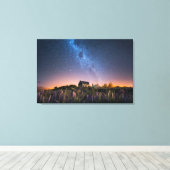 Flowers Lupines Blooming Lake Tekapo New Zealand Canvas Afdruk (Insitu (Houten vloer))