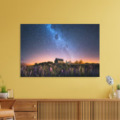 Flowers Lupines Blooming Lake Tekapo New Zealand Canvas Afdruk (Insitu (Woonkamer))