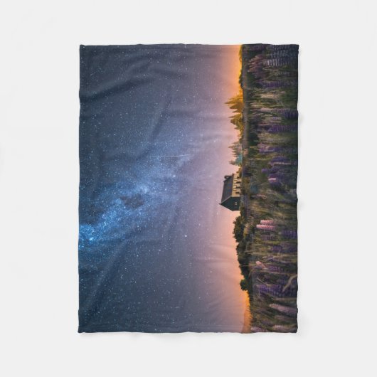 Flowers Lupines Blooming Lake Tekapo New Zealand Fleece Deken (Voorkant)