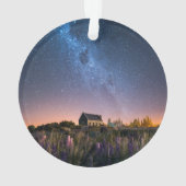 Flowers Lupines Blooming Lake Tekapo New Zealand Ornament (achterkant)