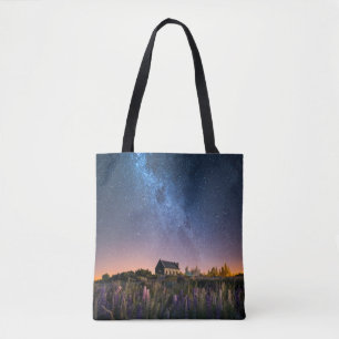 Flowers Lupines Blooming Lake Tekapo New Zealand Tote Bag