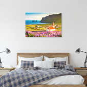 Flowers | Lupines in Bloom Southern Iceland Canvas Afdruk (Insitu (Slaapkamer))