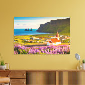 Flowers | Lupines in Bloom Southern Iceland Canvas Afdruk (Insitu (Woonkamer))