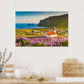 Flowers | Lupines in Bloom Southern Iceland Poster (Keuken)