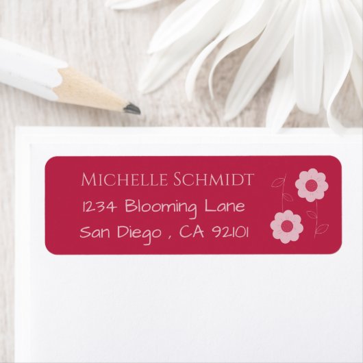Flowers Magenta de Etiketten van het Adres van de (Insitu)